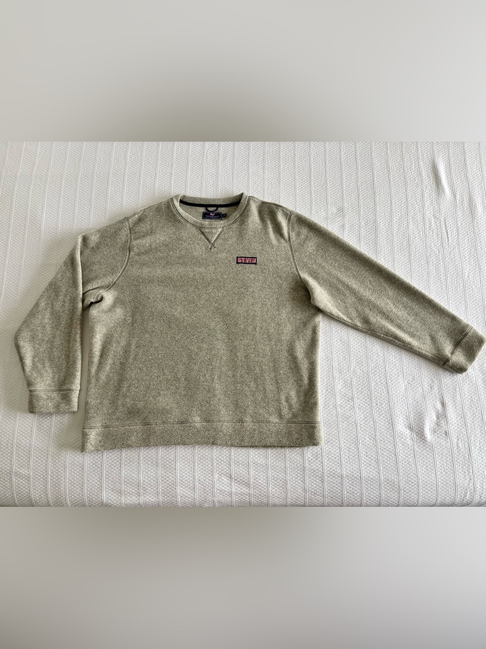 Vineyard Vines Grey Crewneck Fleece with Chest Patch